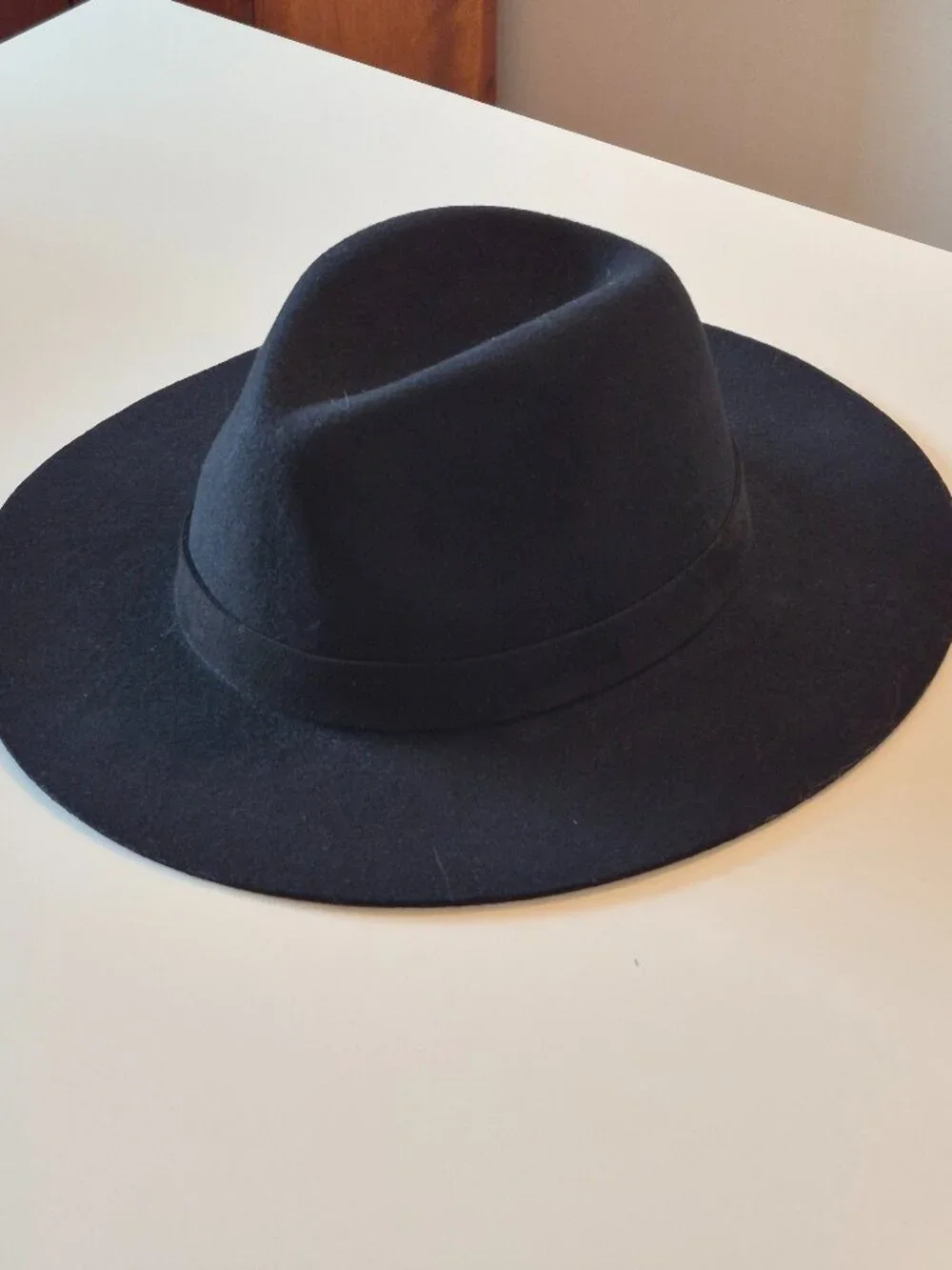 Banana Republic Black Wool Fedora Hat One Size Wide Brim Felt Classic